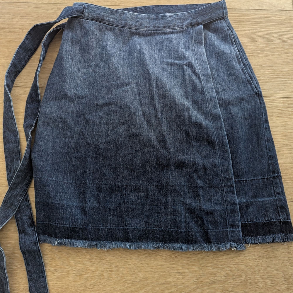 Denim Wrap Skirt - Black